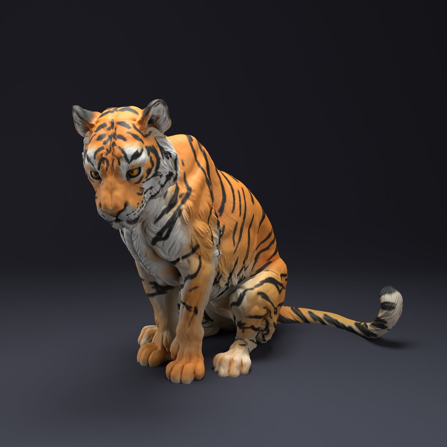 Bengal Tiger Sit - Animal Den Miniatures