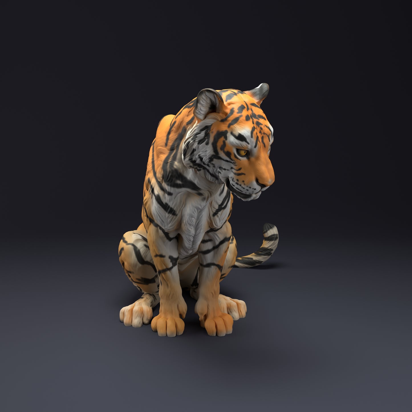 Bengal Tiger Sit - Animal Den Miniatures