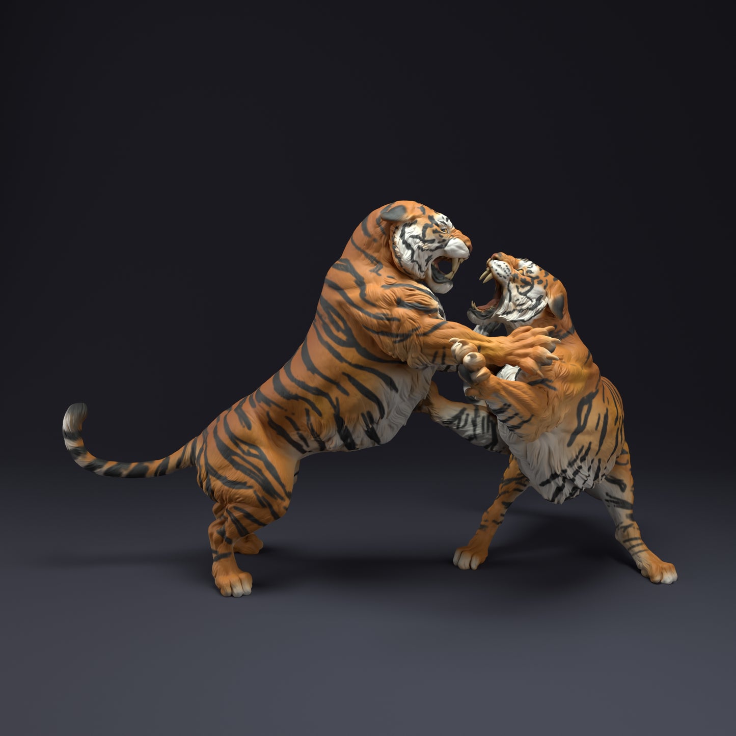 Bengal Tiger Fight - Animal Den Miniatures