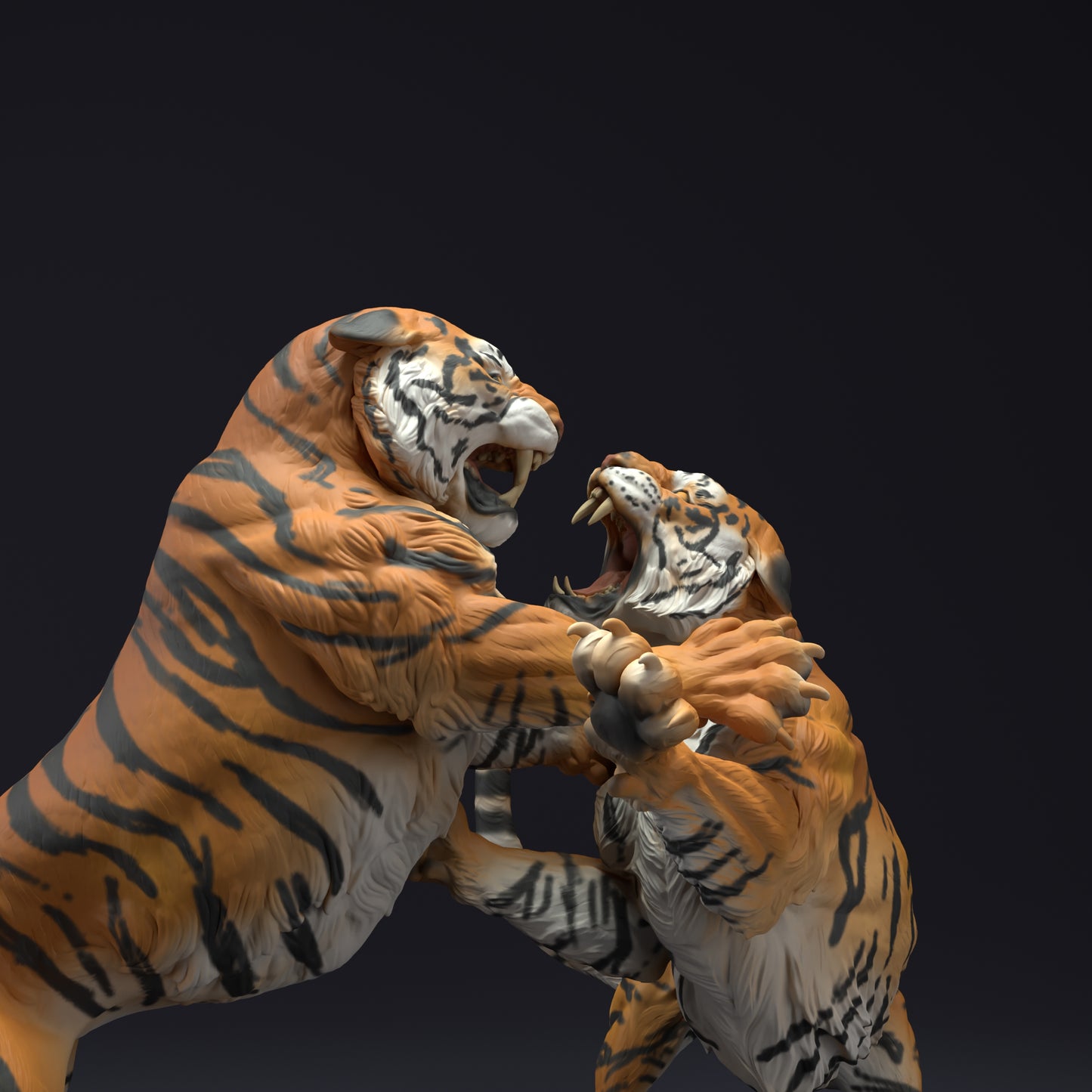 Bengal Tiger Fight - Animal Den Miniatures