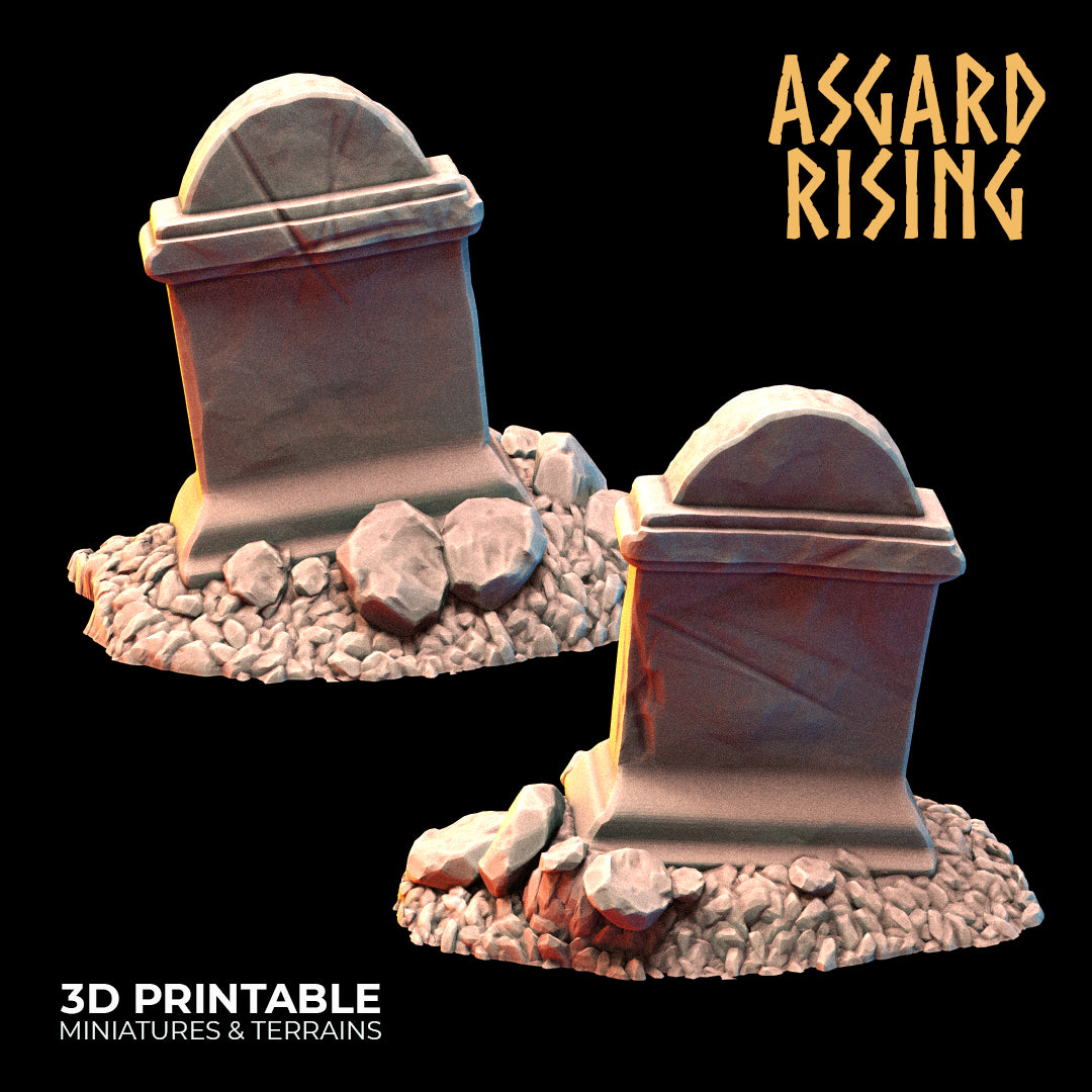 Cemetery Gravestones - Asgard Rising