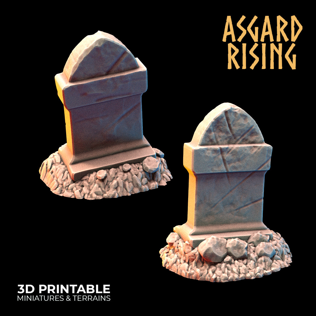 Cemetery Gravestones - Asgard Rising