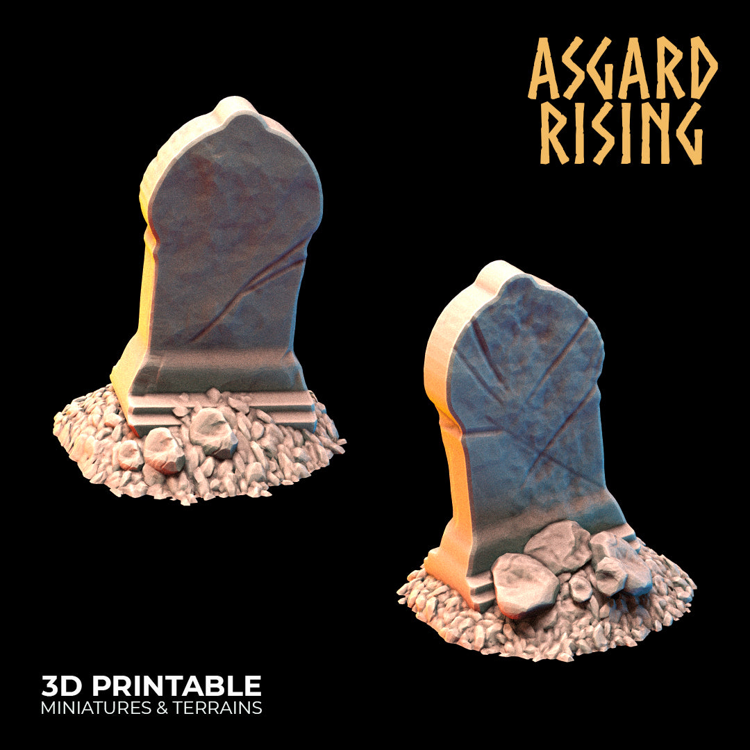 Cemetery Gravestones - Asgard Rising