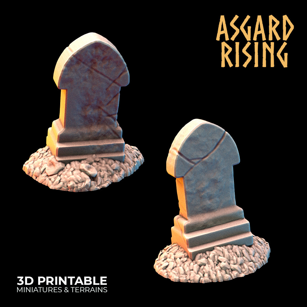 Cemetery Gravestones - Asgard Rising