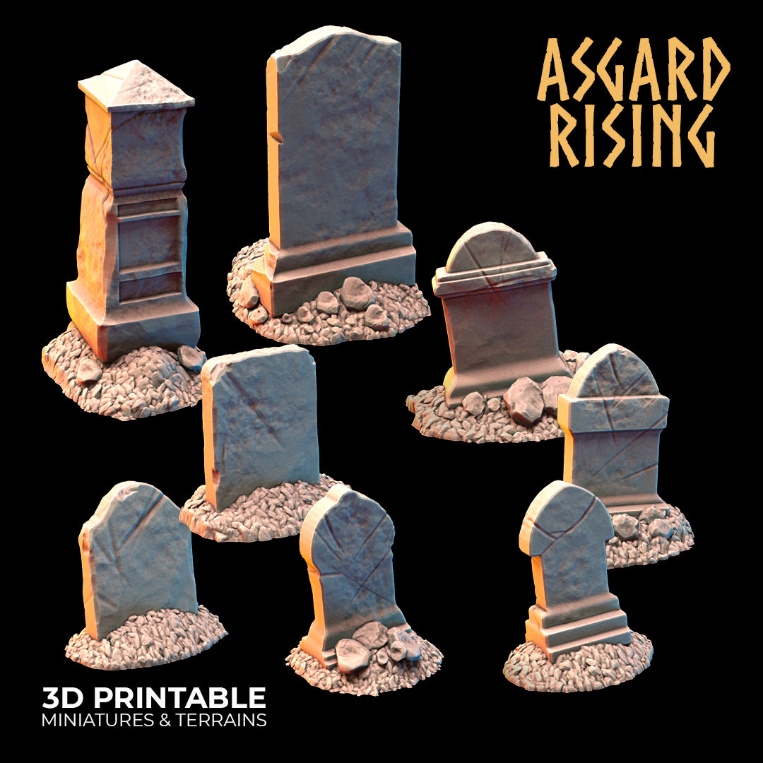 Cemetery Gravestones - Asgard Rising