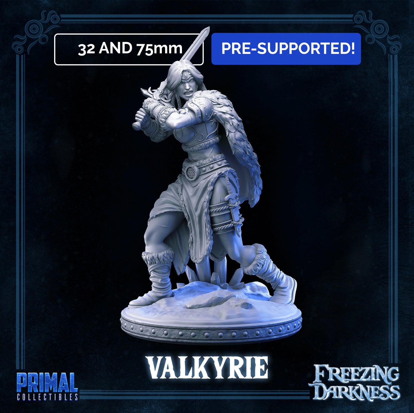 Barbarian - Valkyrie - FREEZING DARKNESS - MASTERS OF DUNGEONS QUEST - Primal Collectibles