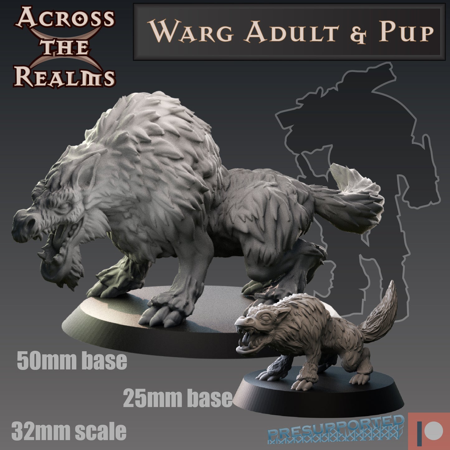 Warg adult & pup - Across the Realms