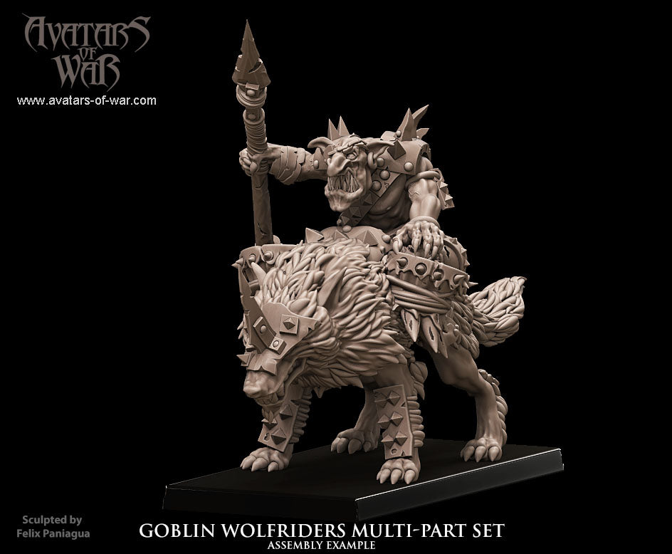 10x Goblin Wolfriders multi-part regiment - Avatars of War