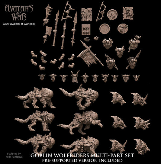 10x Goblin Wolfriders multi-part regiment - Avatars of War