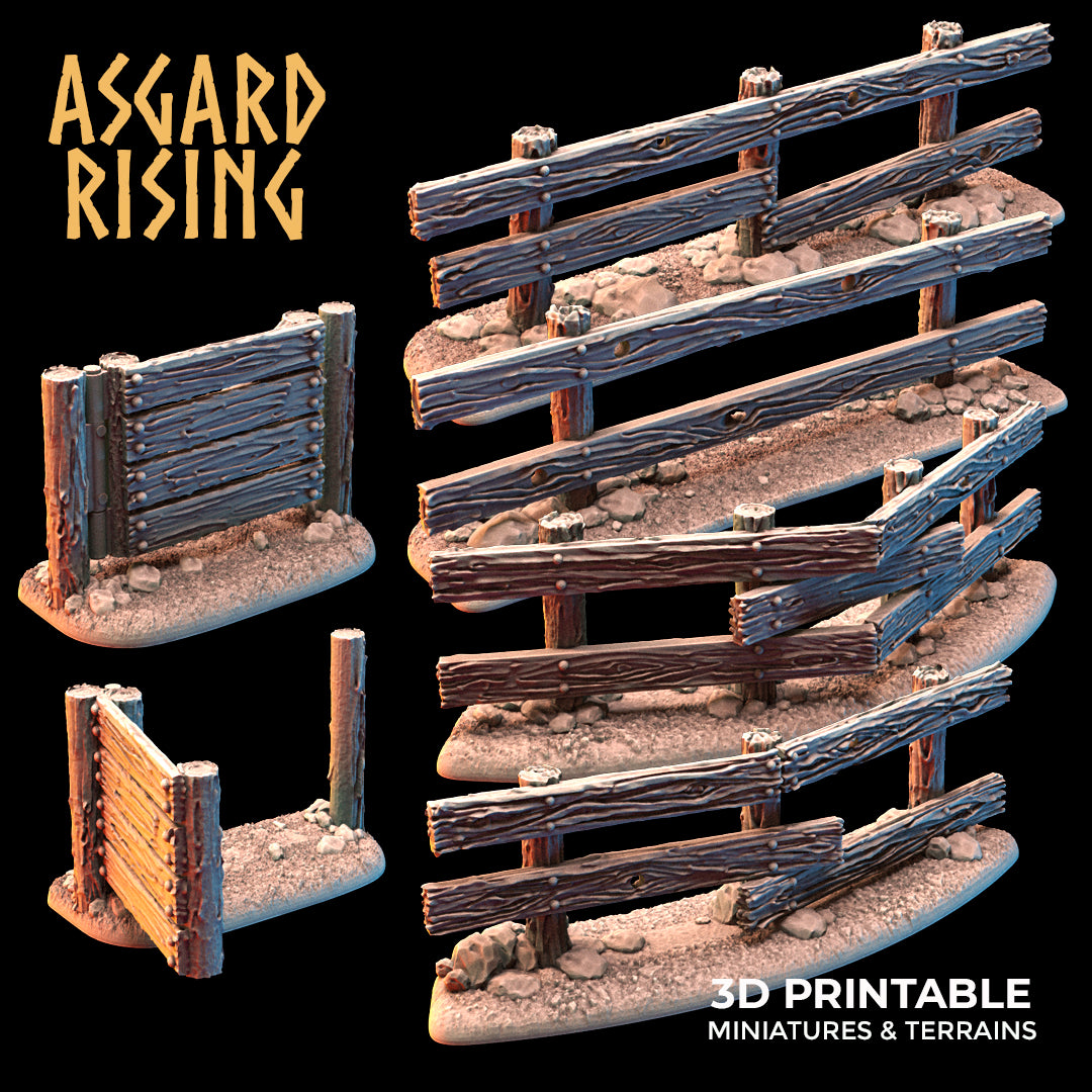 WOODEN FENCE Set with Gate  - Asgard Rising