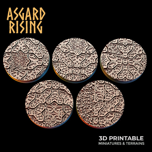 Worn Pavingstone - 5x 25mm Round Base (ver. 1) - Asgard Rising