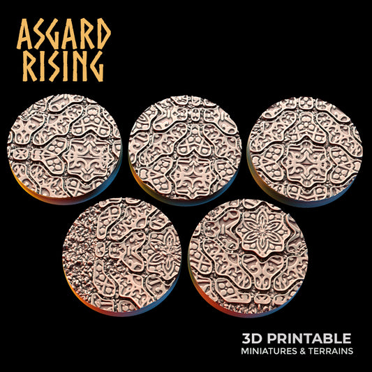 Worn Pavingstone - 5x 25mm Round Base (ver. 2) - Asgard Rising