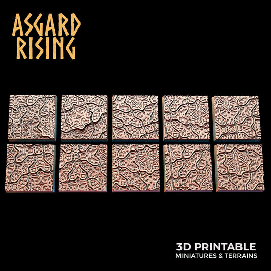 Worn Pavingstone - 10x 25mm Square Base - Asgard Rising