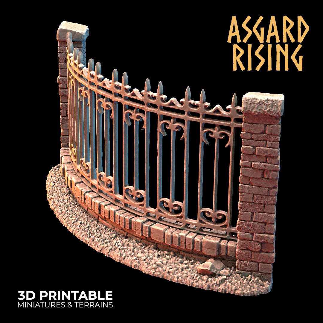 Wrought Iron Fence with Gate (ver. 1) - Asgard Rising