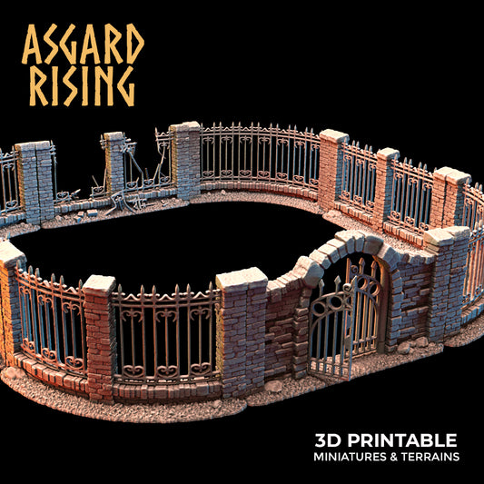 Wrought Iron Fence with Gate (ver. 1) - Asgard Rising