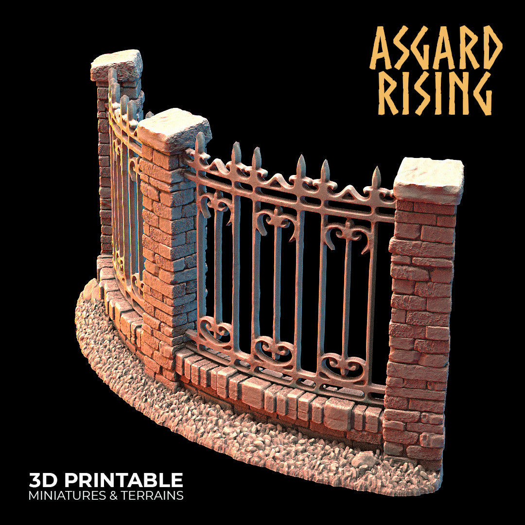 Wrought Iron Fence with Gate (ver. 1) - Asgard Rising