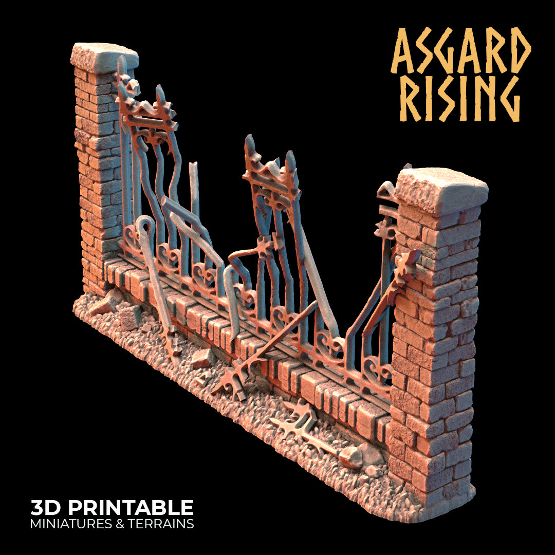 Wrought Iron Fence with Gate (ver. 1) - Asgard Rising