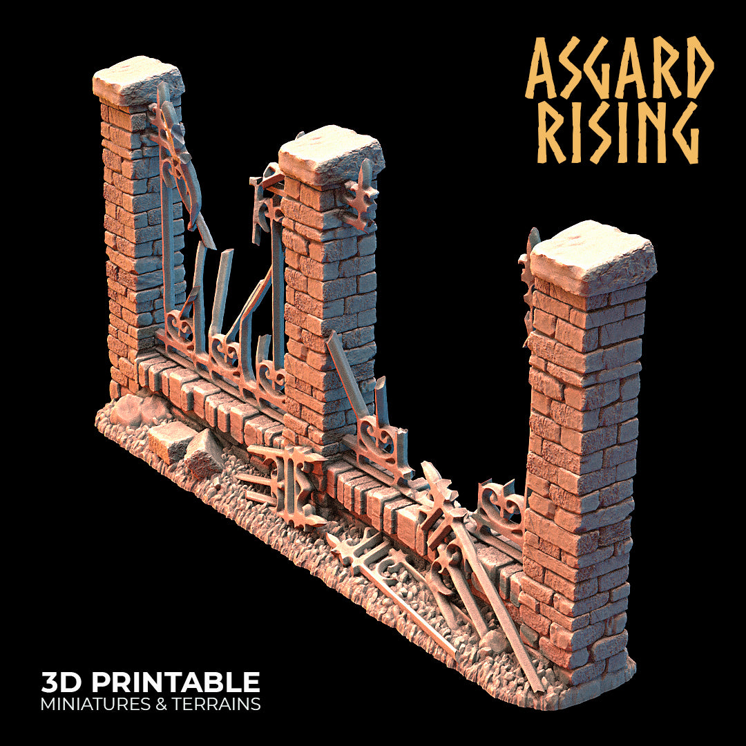 Wrought Iron Fence with Gate (ver. 1) - Asgard Rising