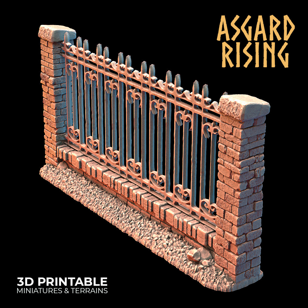 Wrought Iron Fence with Gate (ver. 1) - Asgard Rising