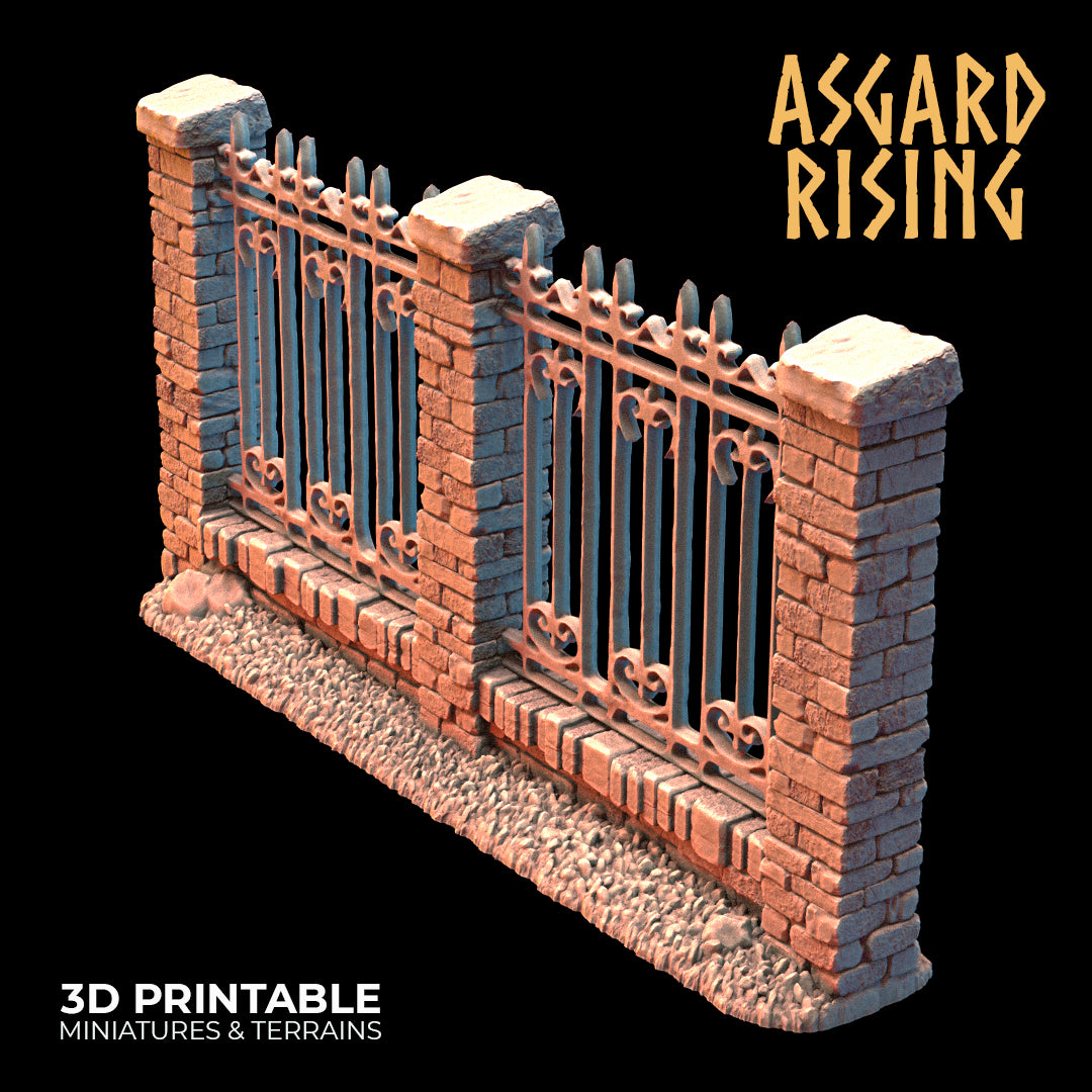 Wrought Iron Fence with Gate (ver. 1) - Asgard Rising