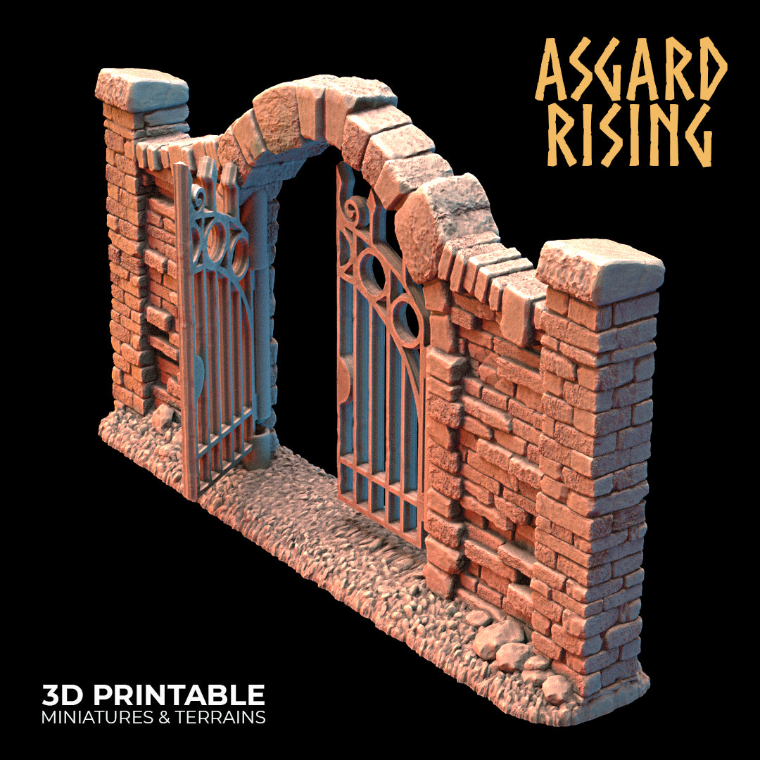 Wrought Iron Fence with Gate (ver. 1) - Asgard Rising