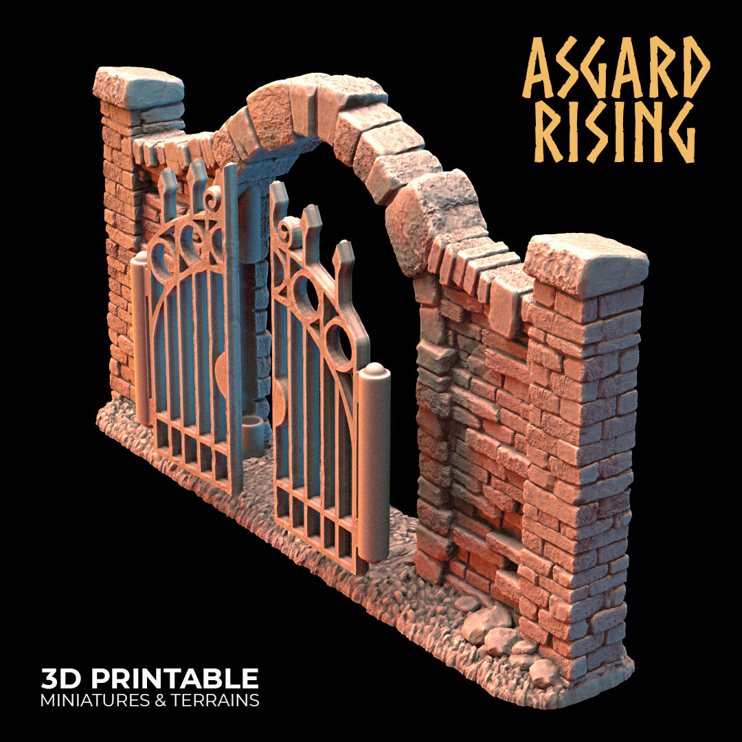 Wrought Iron Fence with Gate (ver. 1) - Asgard Rising