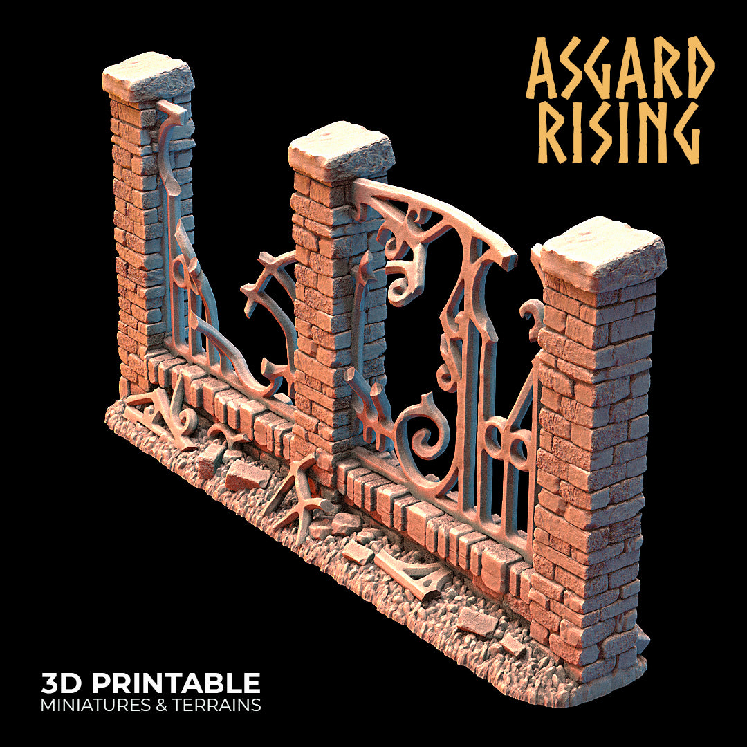 Wrought Iron Fence with Gate (ver. 2) - Asgard Rising