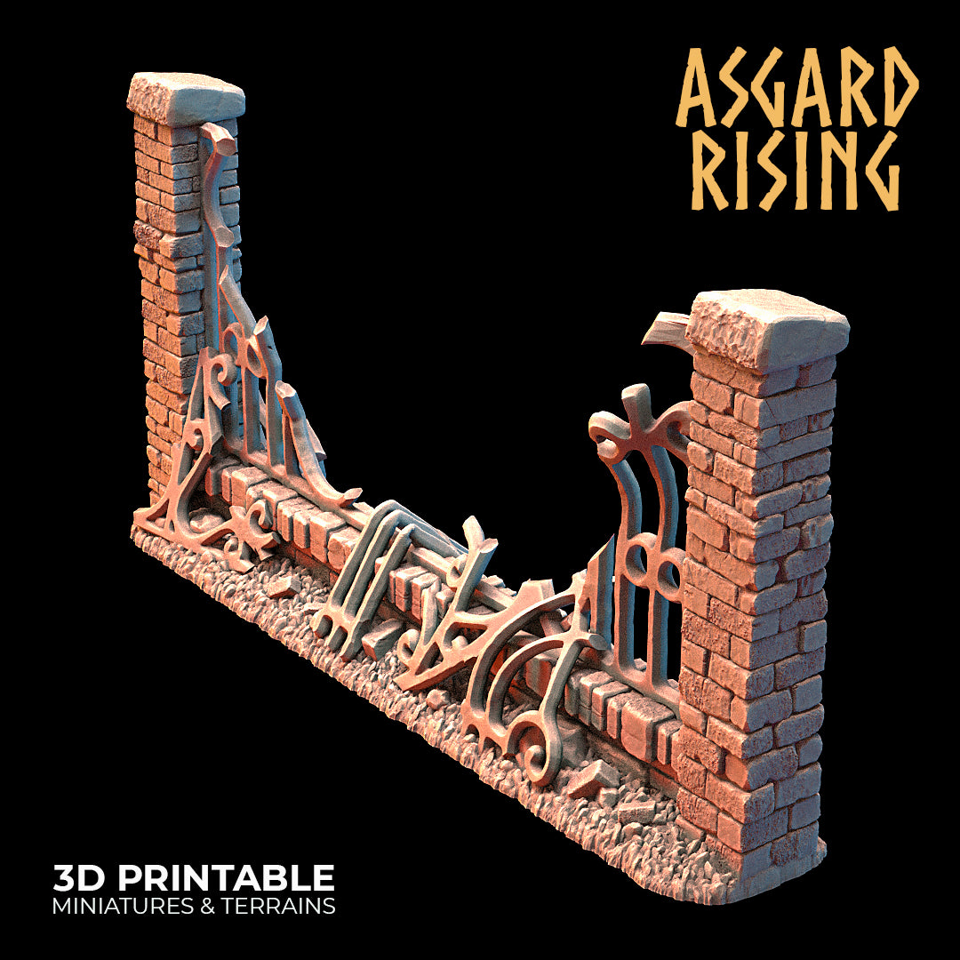 Wrought Iron Fence with Gate (ver. 2) - Asgard Rising