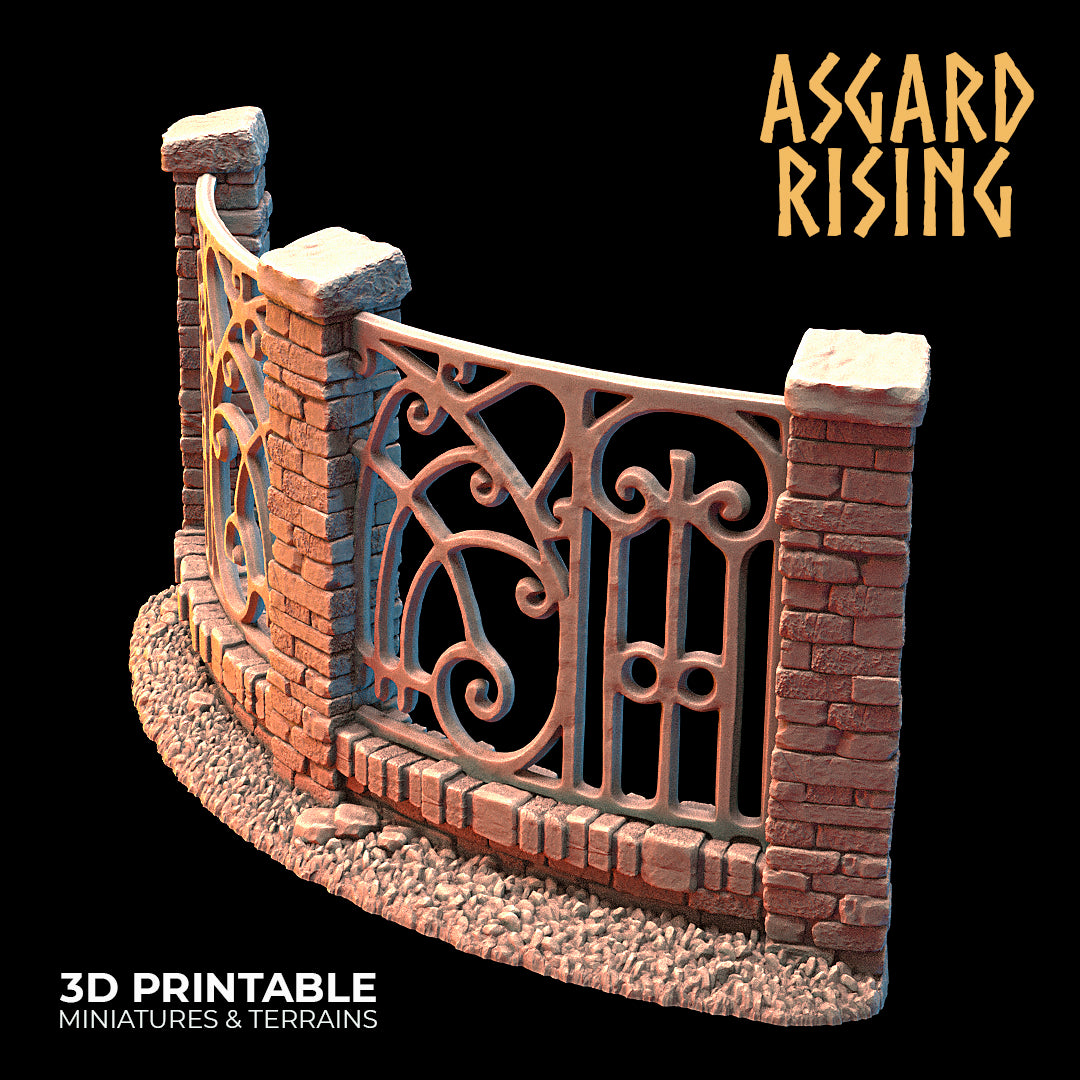 Wrought Iron Fence with Gate (ver. 2) - Asgard Rising