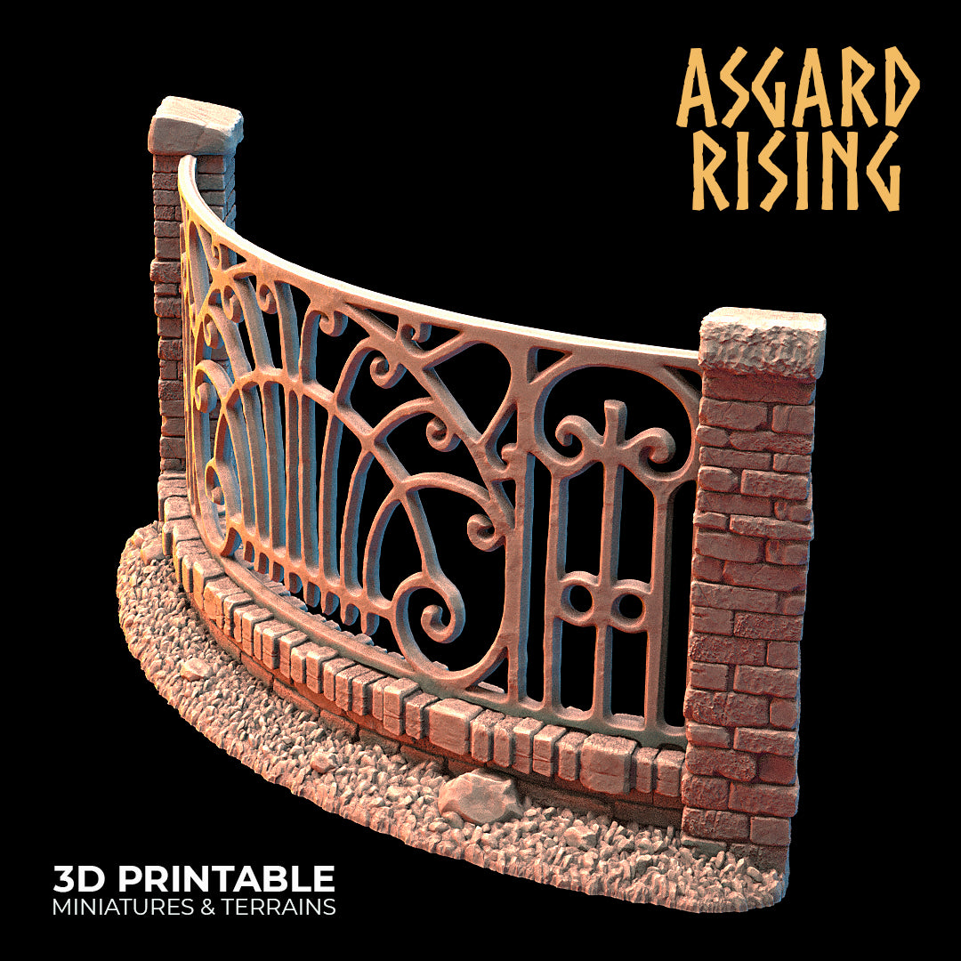 Wrought Iron Fence with Gate (ver. 2) - Asgard Rising