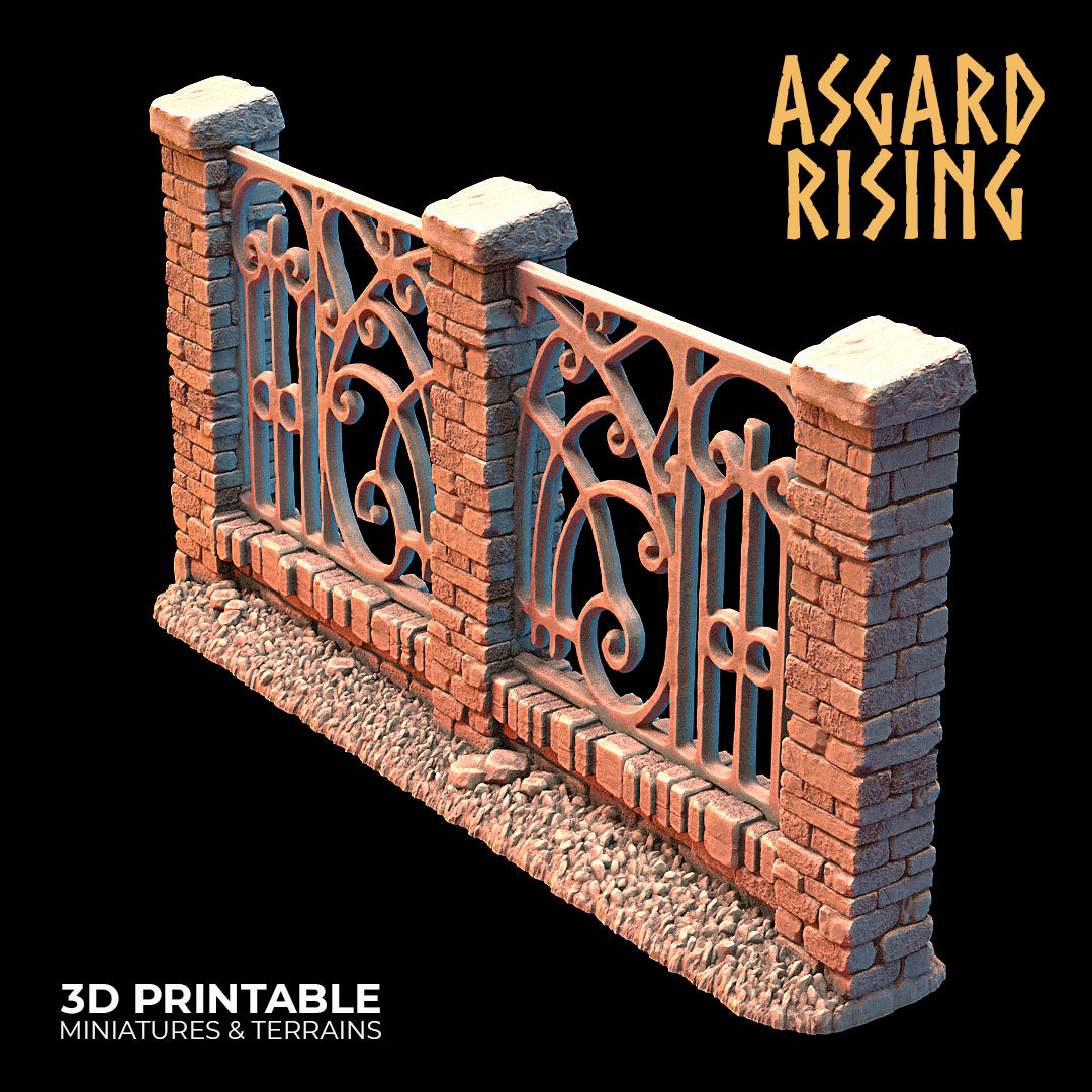 Wrought Iron Fence with Gate (ver. 2) - Asgard Rising