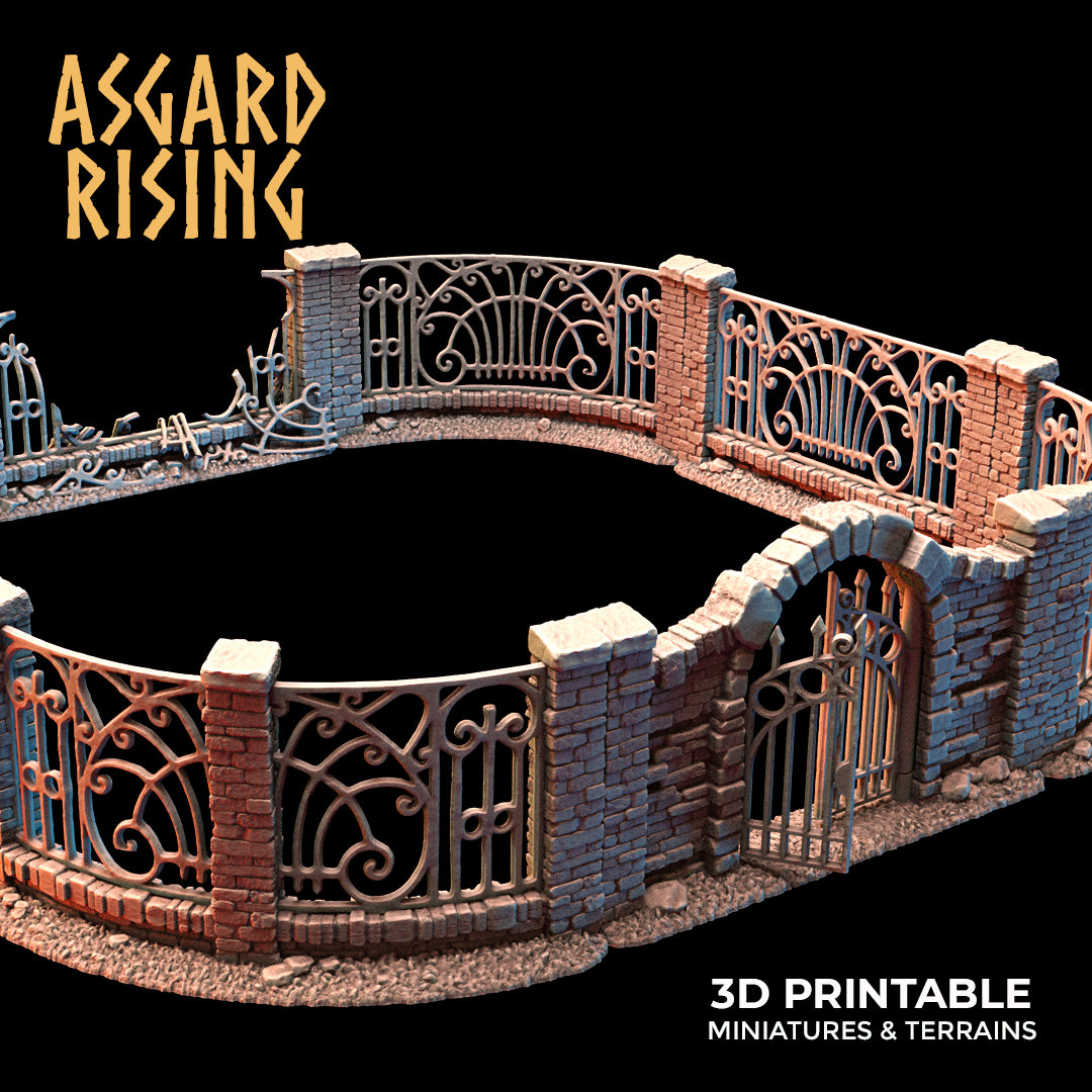 Wrought Iron Fence with Gate (ver. 2) - Asgard Rising