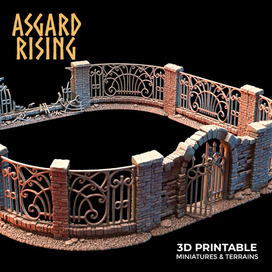 Wrought Iron Fence with Gate (ver. 2) - Asgard Rising