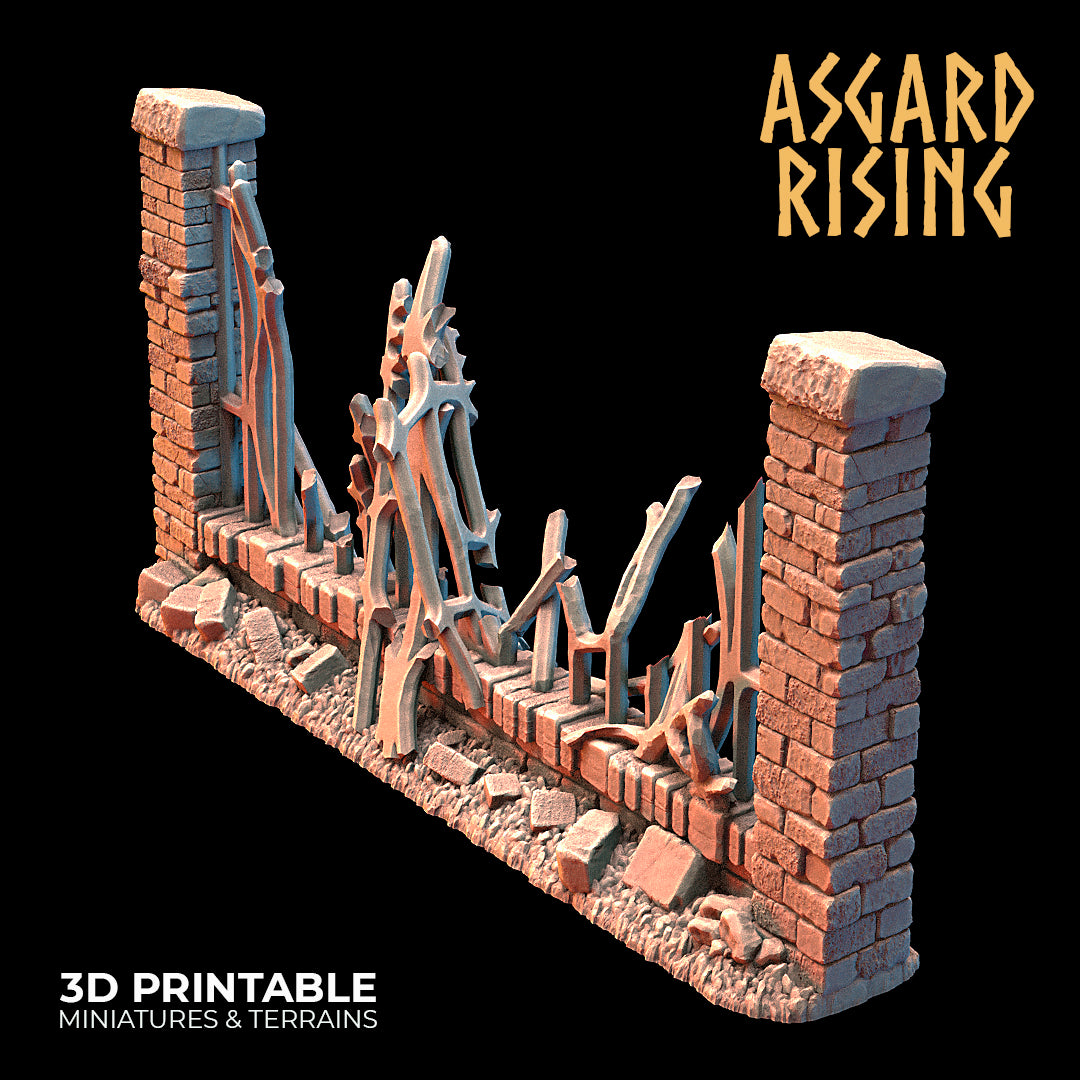 Wrought Iron Fence with Gate (ver. 3) - Asgard Rising