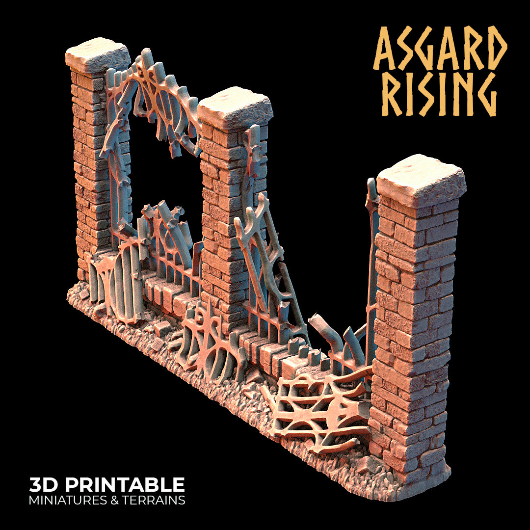 Wrought Iron Fence with Gate (ver. 3) - Asgard Rising