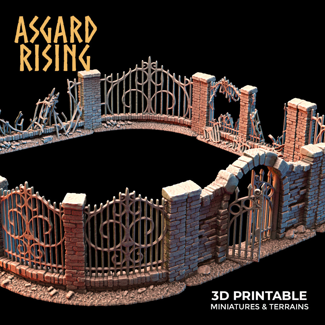 Wrought Iron Fence with Gate (ver. 3) - Asgard Rising