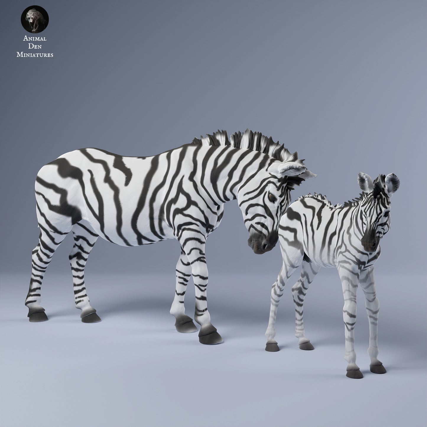 Zebra with Calf - Animal Den Miniatures