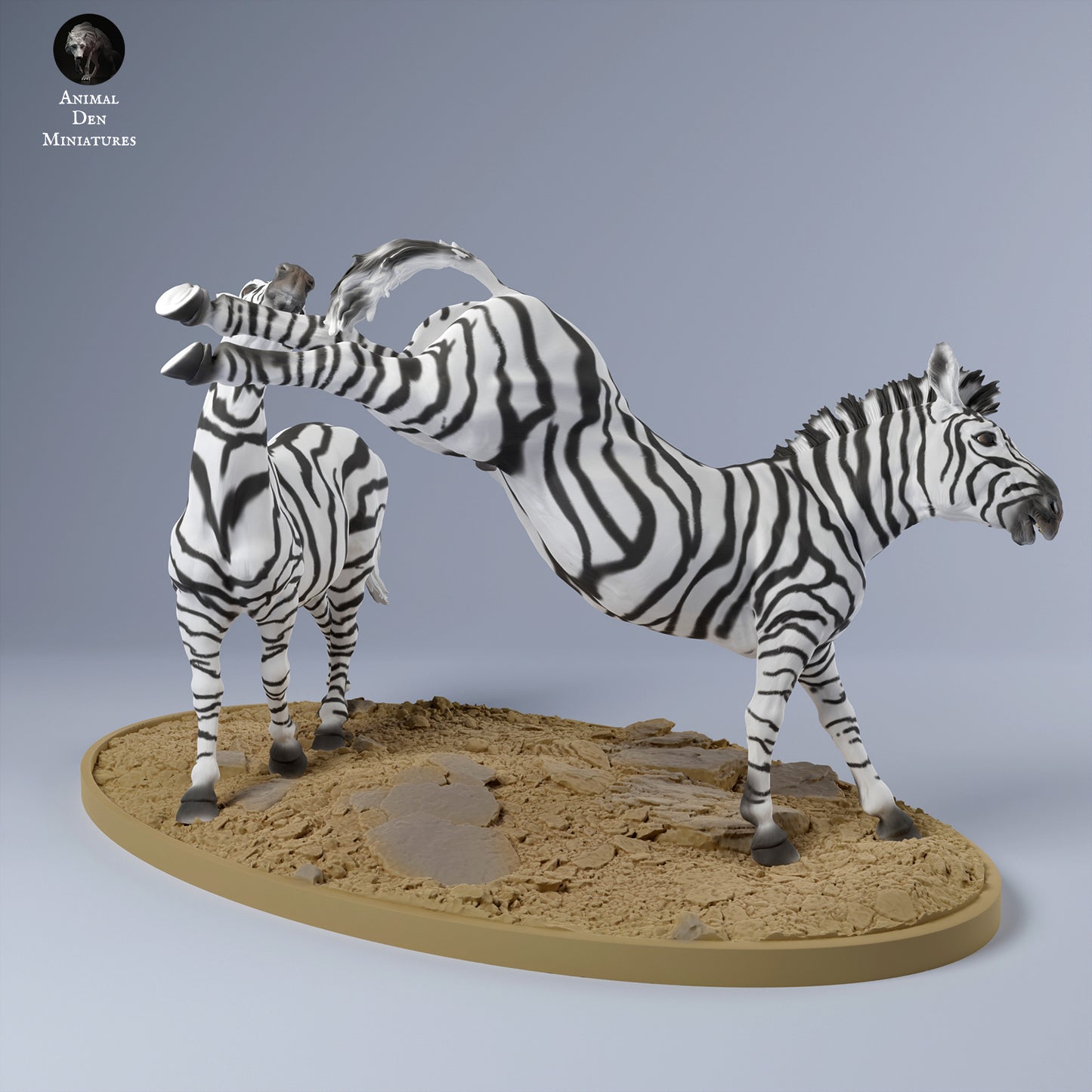 Zebras Fighting - Animal Den Miniatures