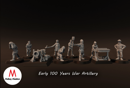 100 Years War Artillery Set - Medbury Miniatures