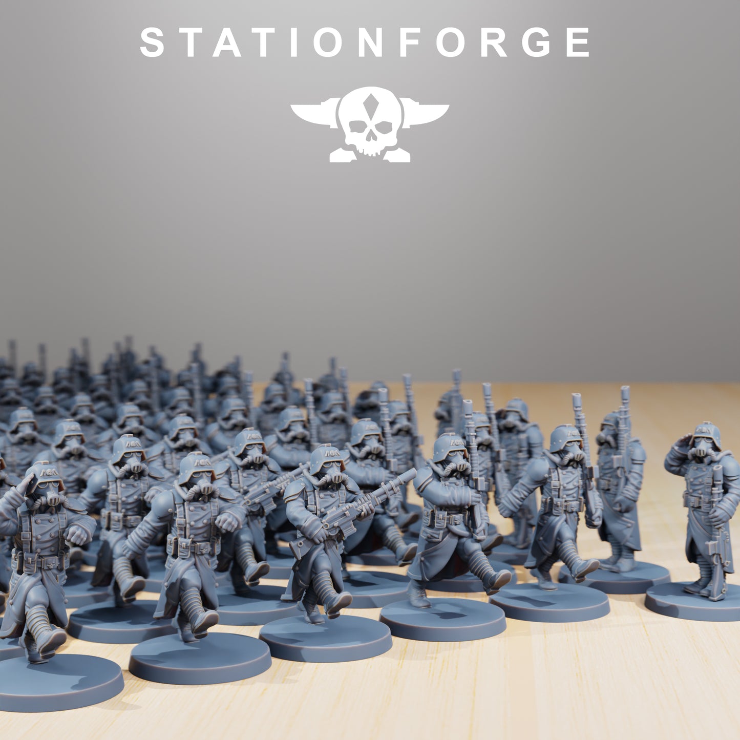 Poses de marche des Grimguards - Station Forge