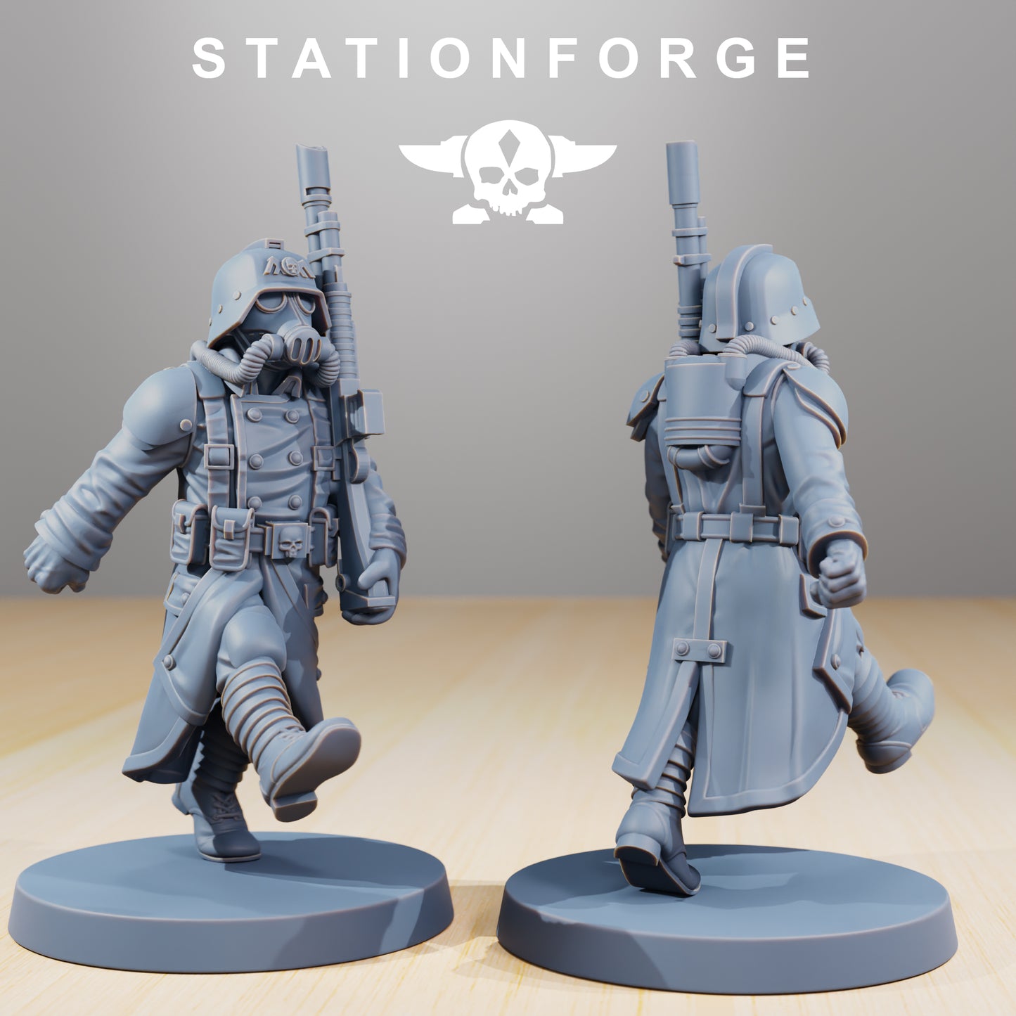 Poses de marche des Grimguards - Station Forge