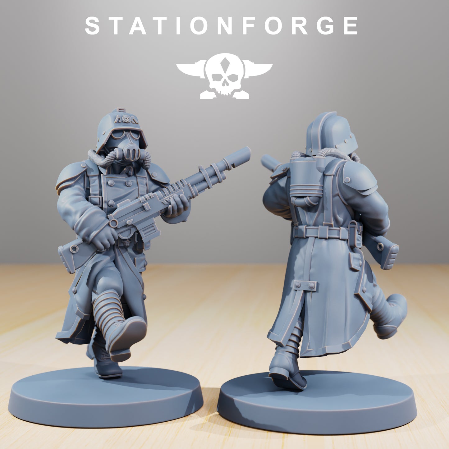 Poses de marche des Grimguards - Station Forge