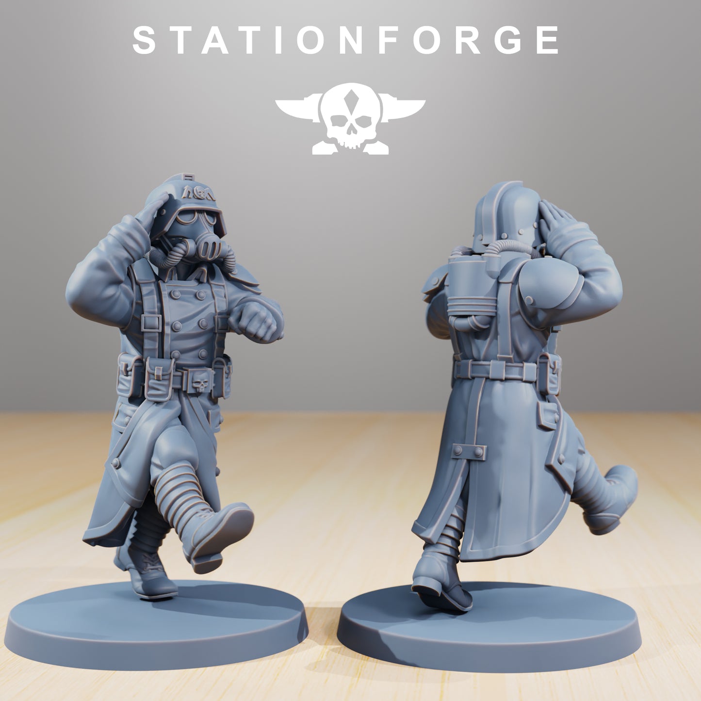 Poses de marche des Grimguards - Station Forge