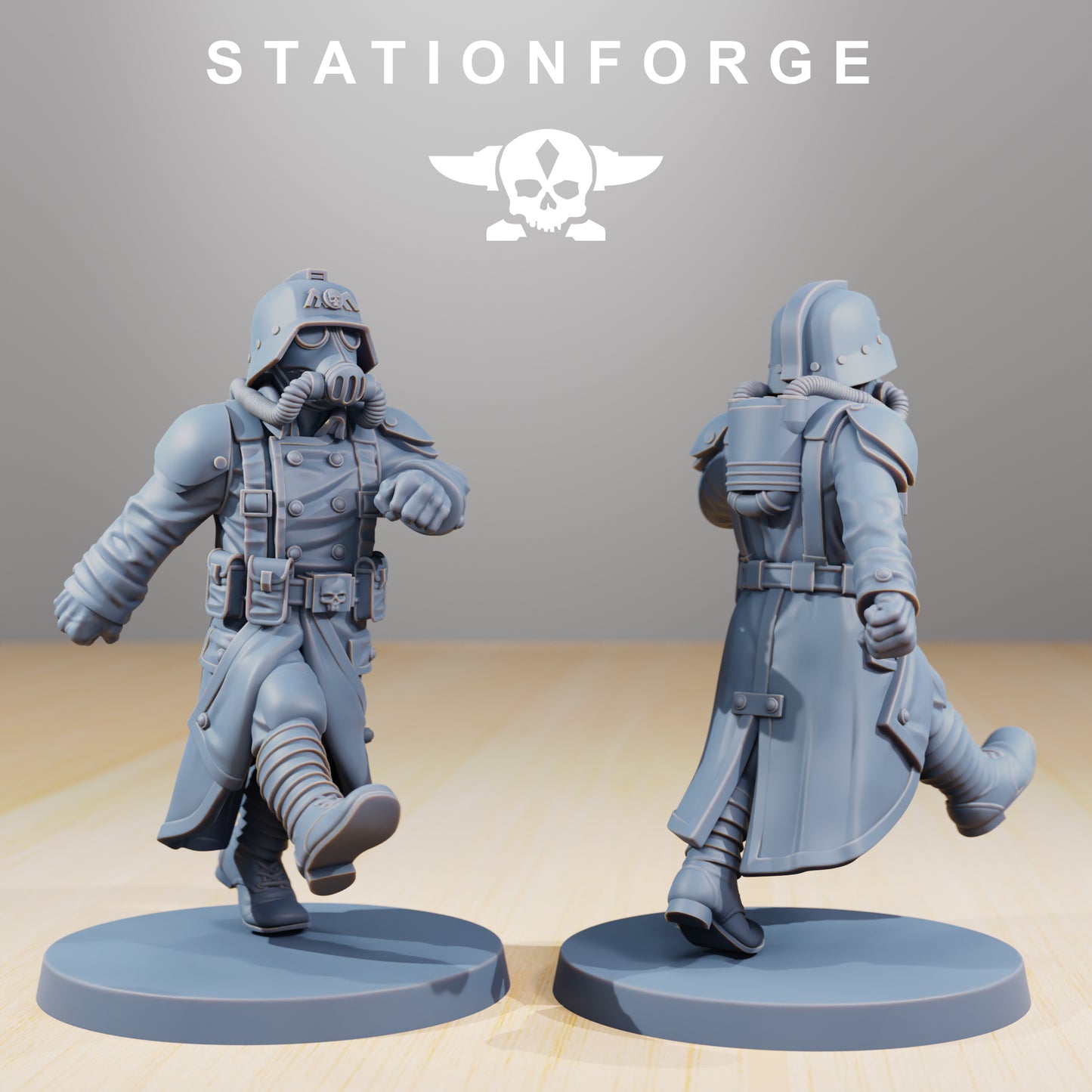 Poses de marche des Grimguards - Station Forge