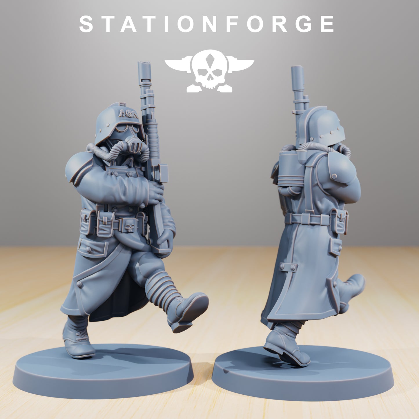 Poses de marche des Grimguards - Station Forge