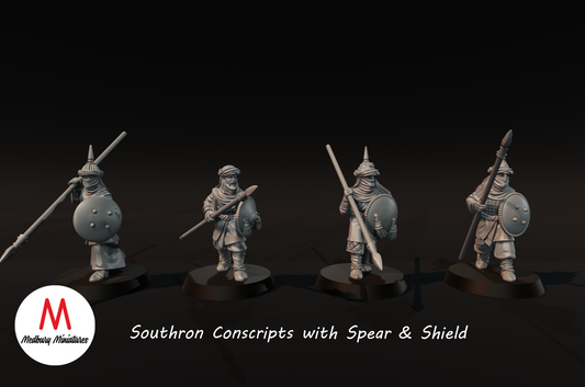 Southron Conscripts with Spears and Shields - Medbury Miniatures