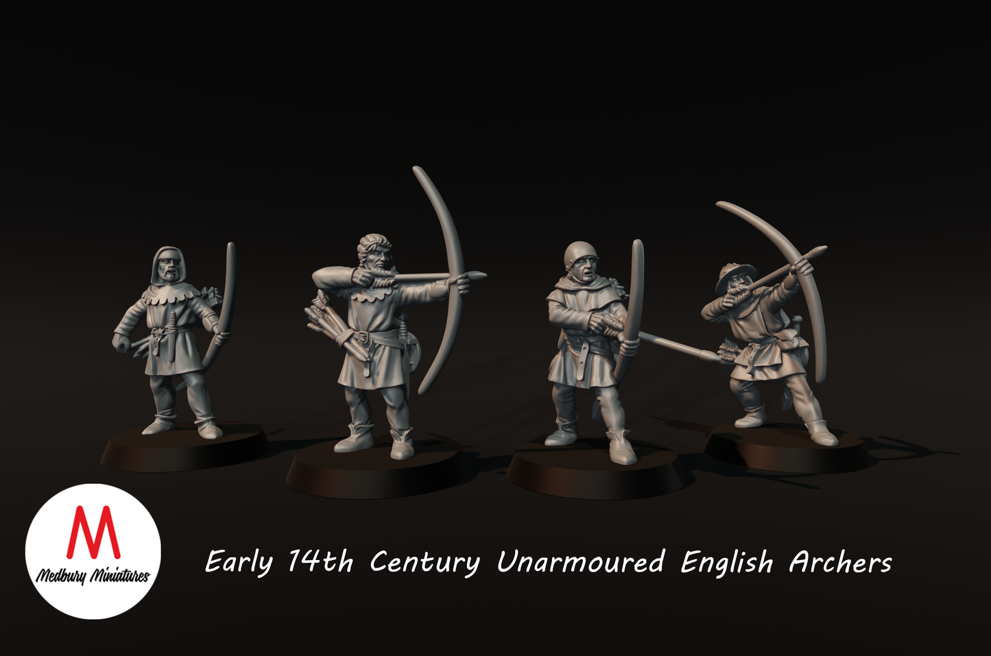 Archers anglais sans armure du début du XIVe siècle - Medbury Miniatures