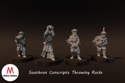 Southron Conscripts Throwing Rocks - Medbury Miniatures