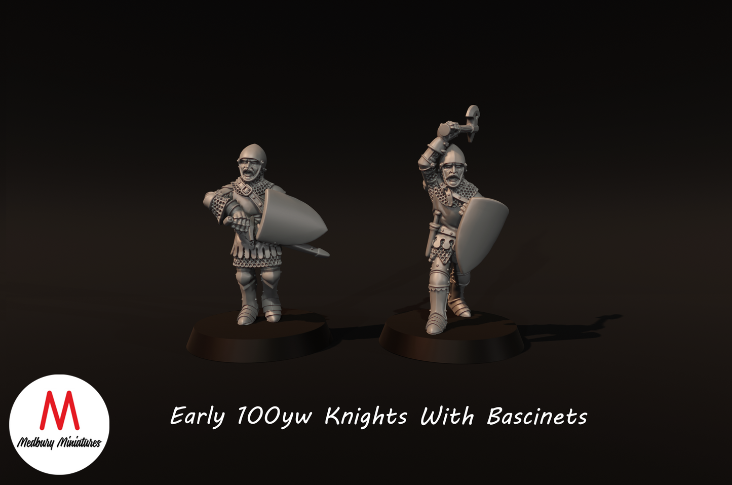 Early 100yw Knights with Bascinets - Medbury Miniatures