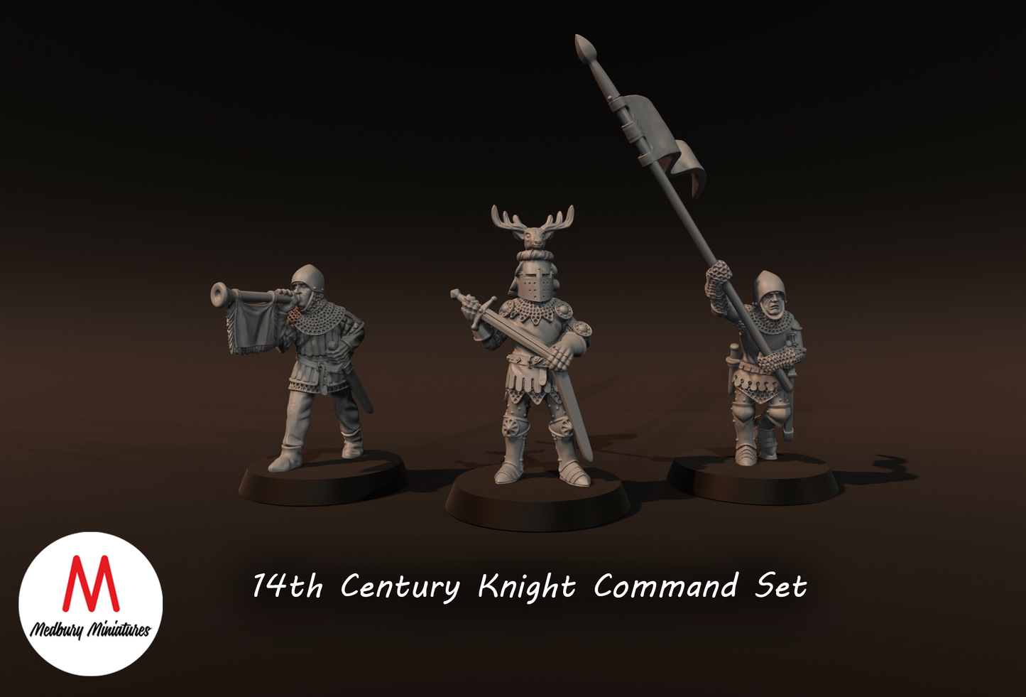 14th Century Knight Command Set - Medbury Miniatures